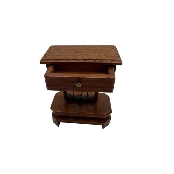 J.B. Miniatures Wood Dollhouse Furniture Lyre Table, Tiered Stand & Bench 1:12 - Picture 7 of 8